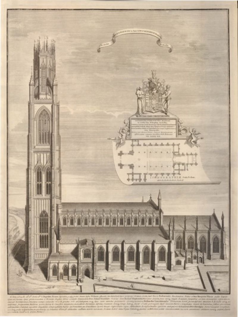 St Botolph’s Church - a drawing by Stukeley