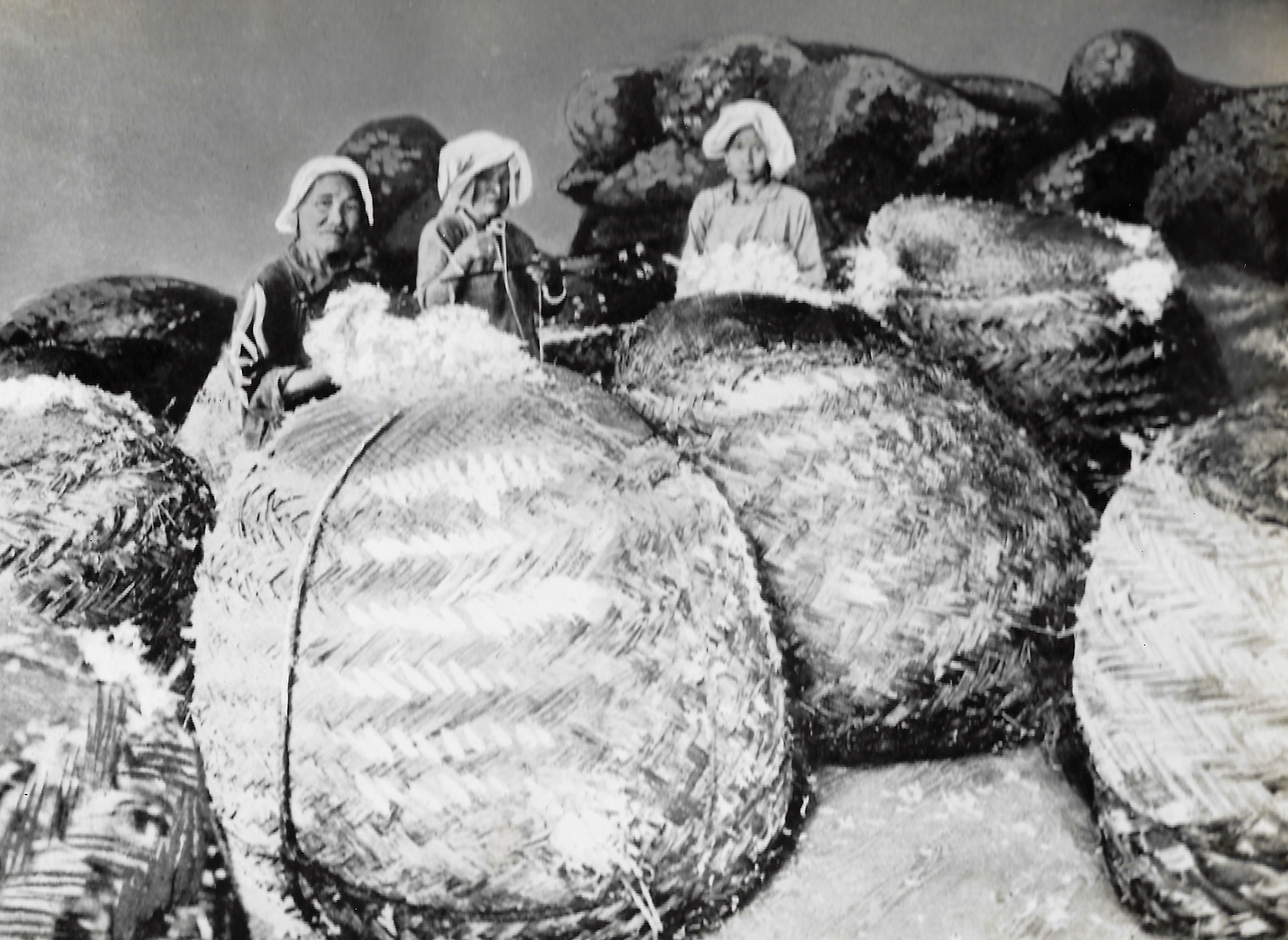 Bales of feathers in China c.1930