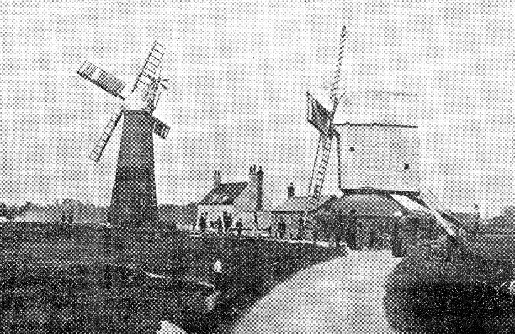Gallows Mills before they were demolished to make way for Boston's dock.